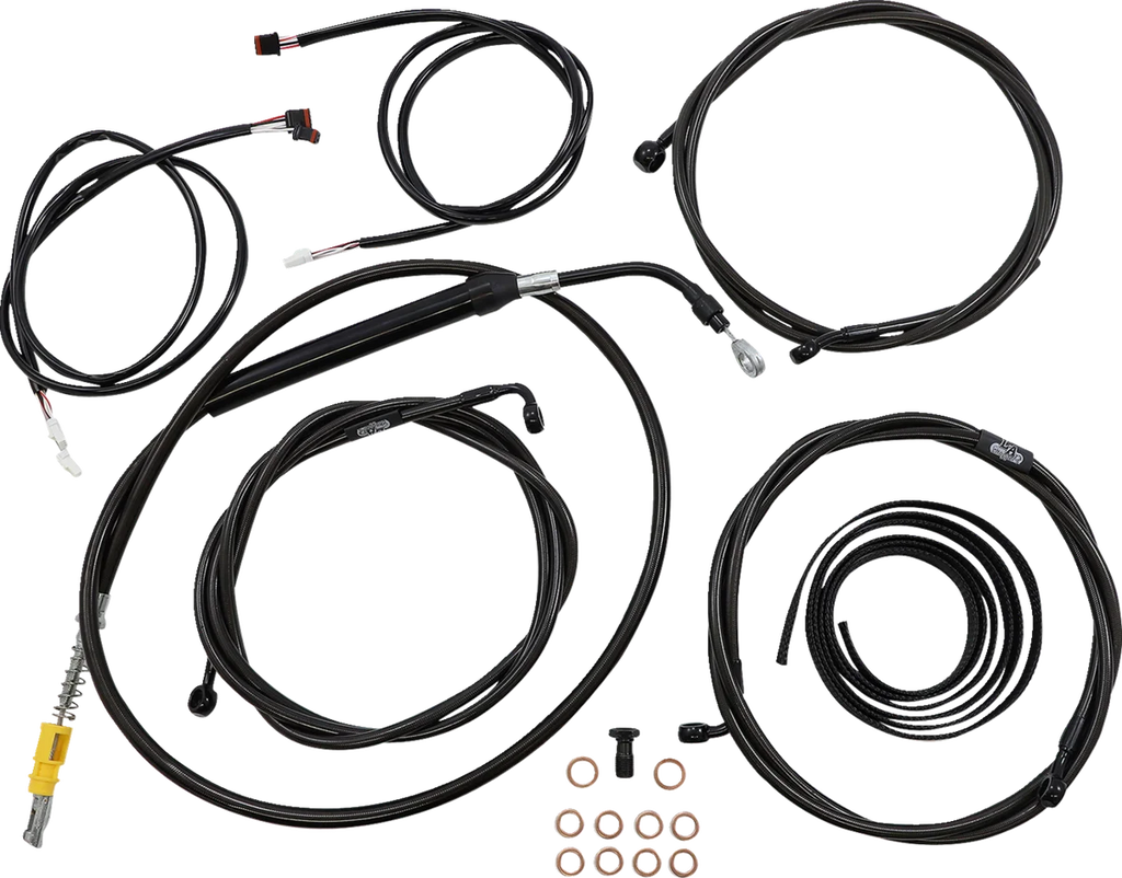 LA Choppers Cable Kit - 15" - 17" Handlebars - ABS - Midnight LA-8056KT3-16M - Main Product View