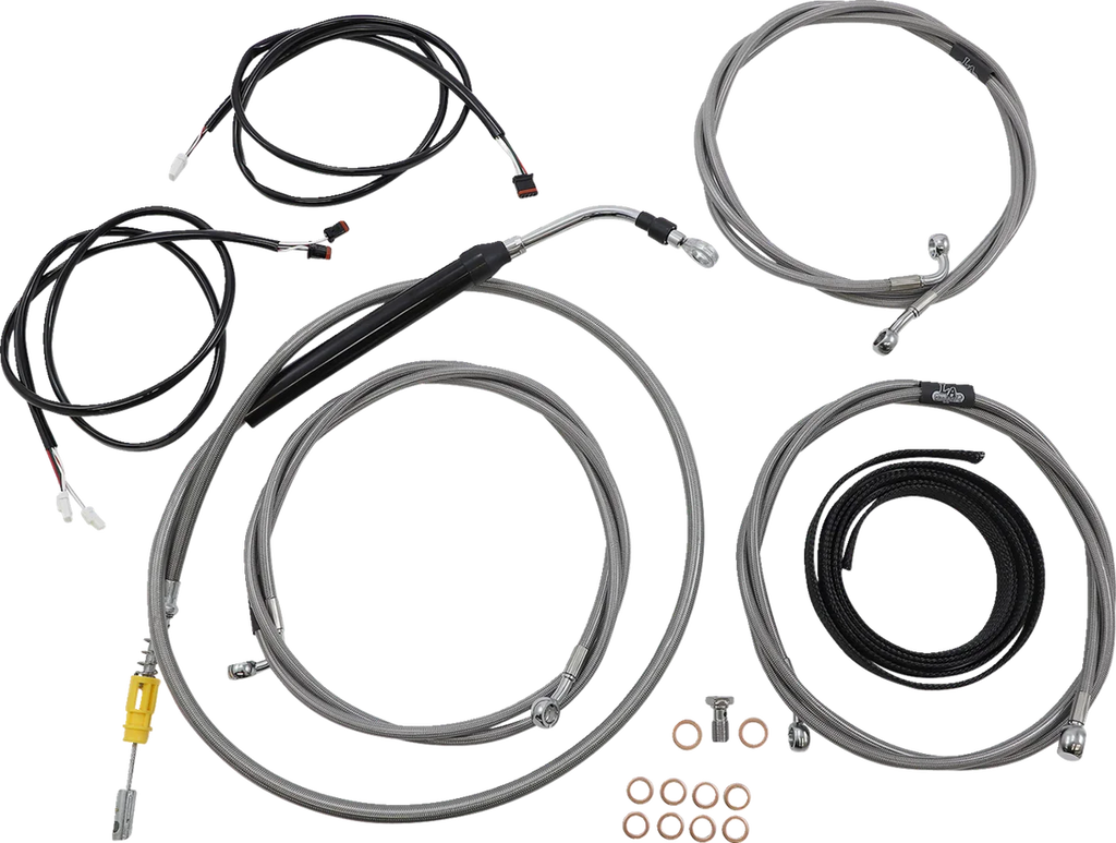 LA Choppers Cable Kit - 15" - 17" Handlebars - ABS - Stainless LA-8056KT3-16 - Main Product View