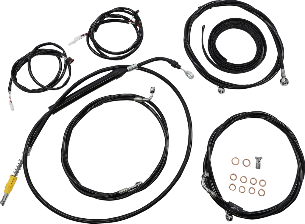LA Choppers Cable Kit - 18" - 20" Handlebars - ABS - Black LA-8056KT3-19B - Main Product View