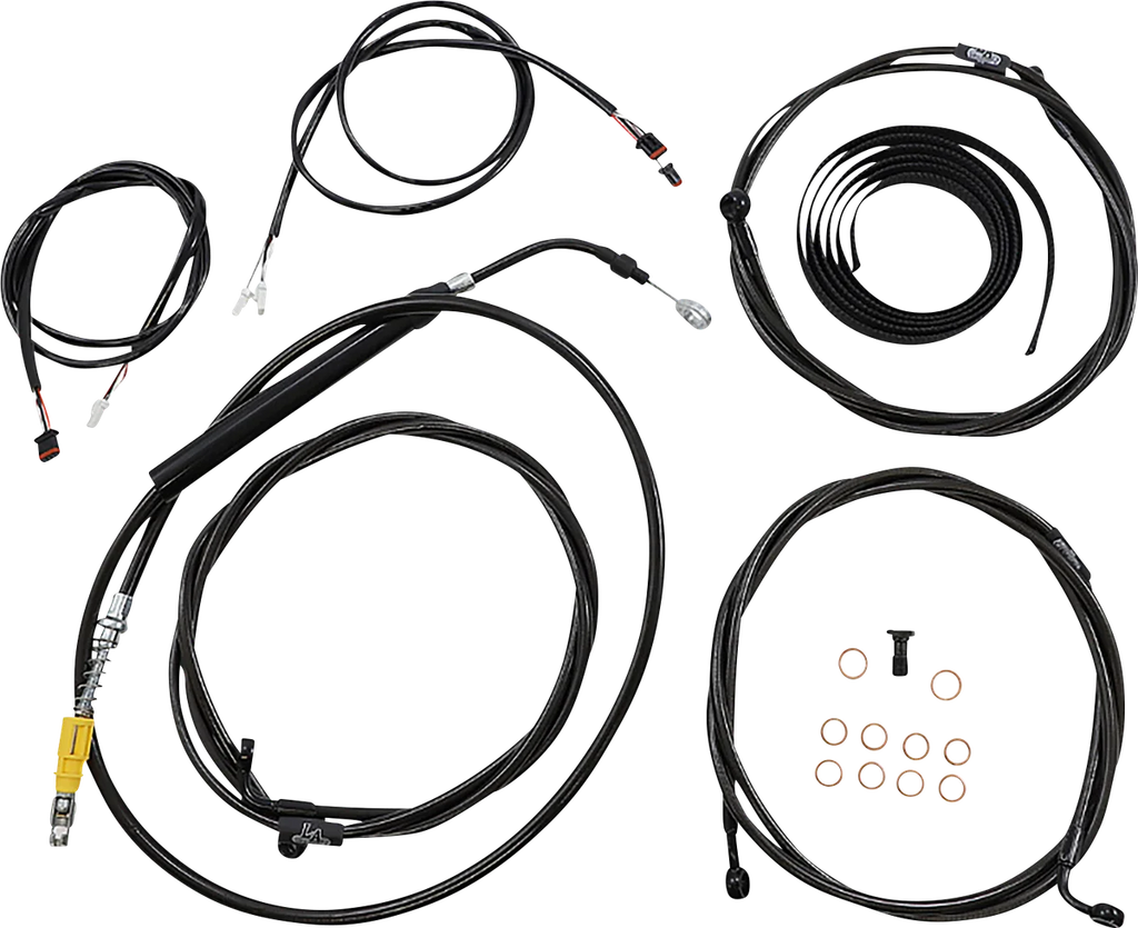 LA Choppers Cable Kit - 18" - 20" Handlebars - ABS - Black LA-8058KT3-19B - Main Product View
