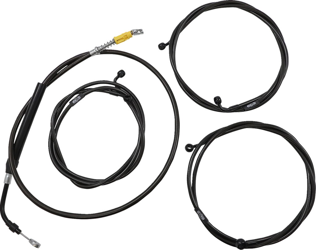 LA Choppers Cable Kit - 18" - 20" Handlebars - ABS - Midnight LA-8056KT3-19M - Main Product View