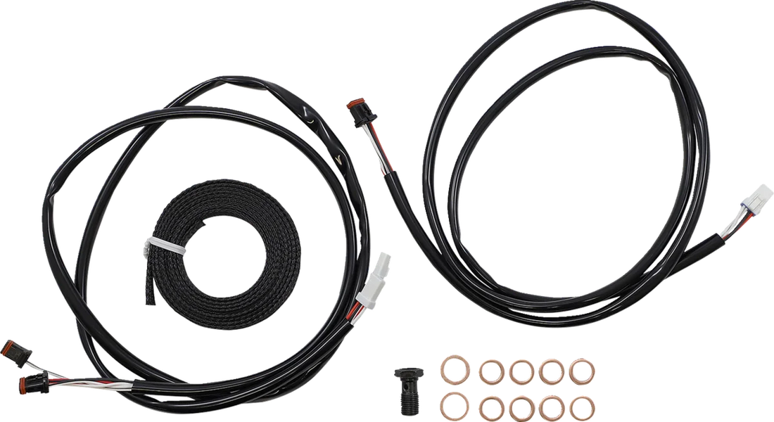 LA Choppers Cable Kit - 18" - 20" Handlebars - ABS - Midnight LA-8056KT3-19M - Side View