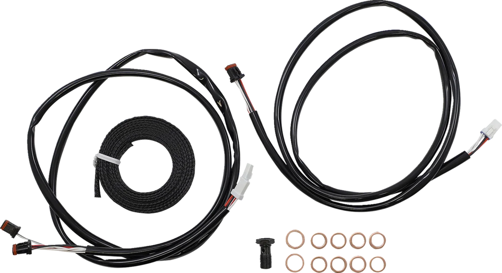 LA Choppers Cable Kit - 18" - 20" Handlebars - ABS - Midnight LA-8056KT3-19M - Side View