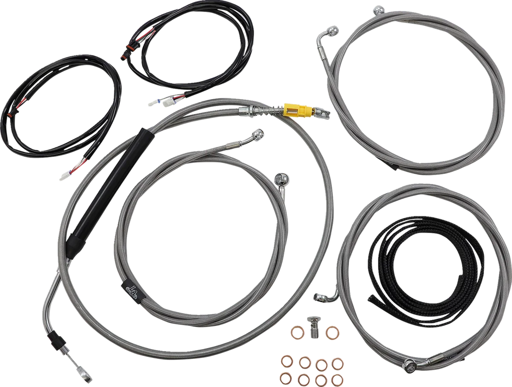 LA Choppers Cable Kit - 18" - 20" Handlebars - ABS - Stainless LA-8056KT3-19 - Main Product View