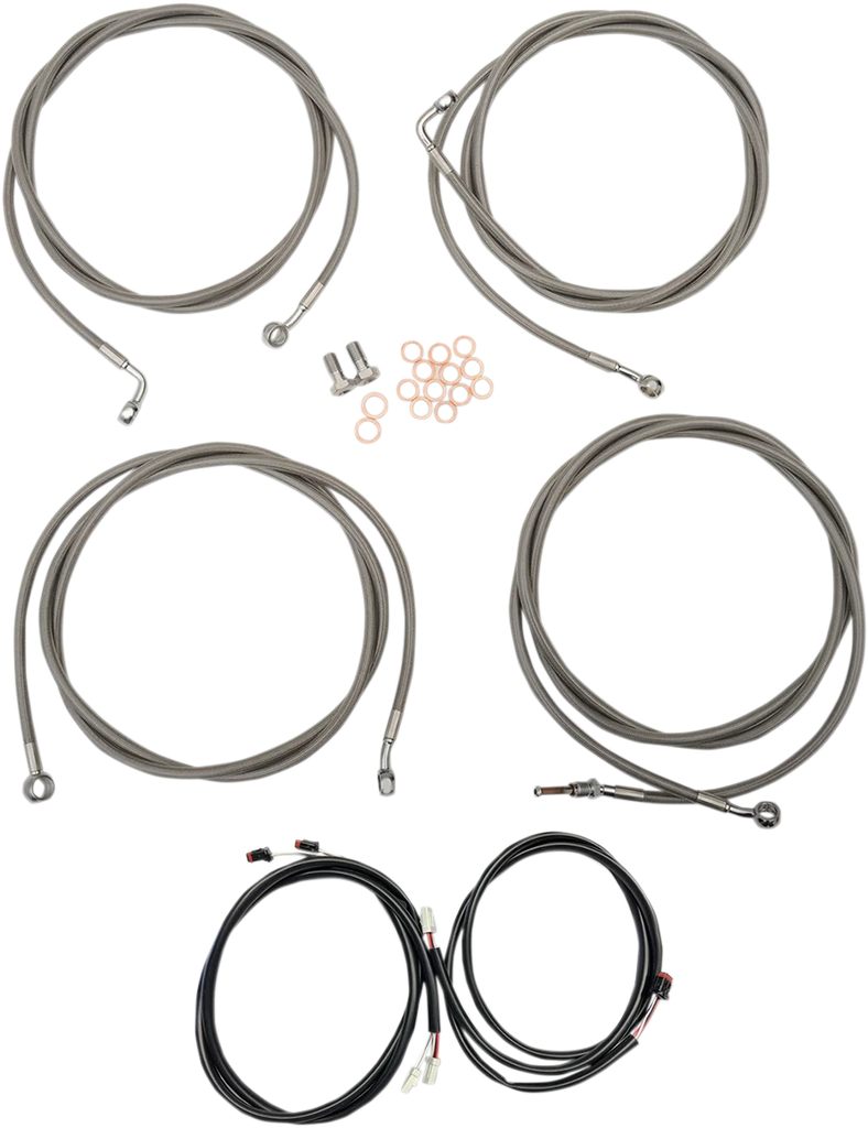 LA Choppers Cable Kit - 18" - 20" Handlebars - Midnight LA-8059KT3-19M - Side View