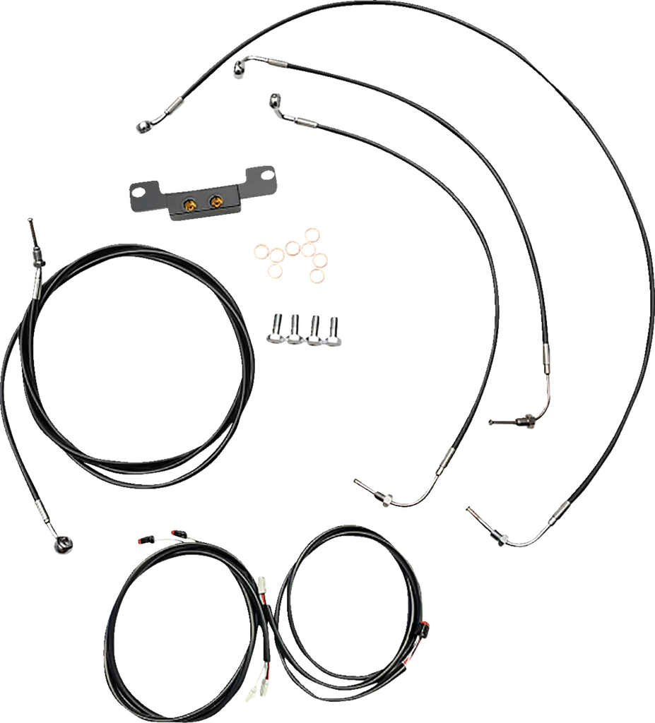 LA Choppers Cable Kit - Stock Handlebars - ABS - Black LA-8056KT3-08B - Main Product View