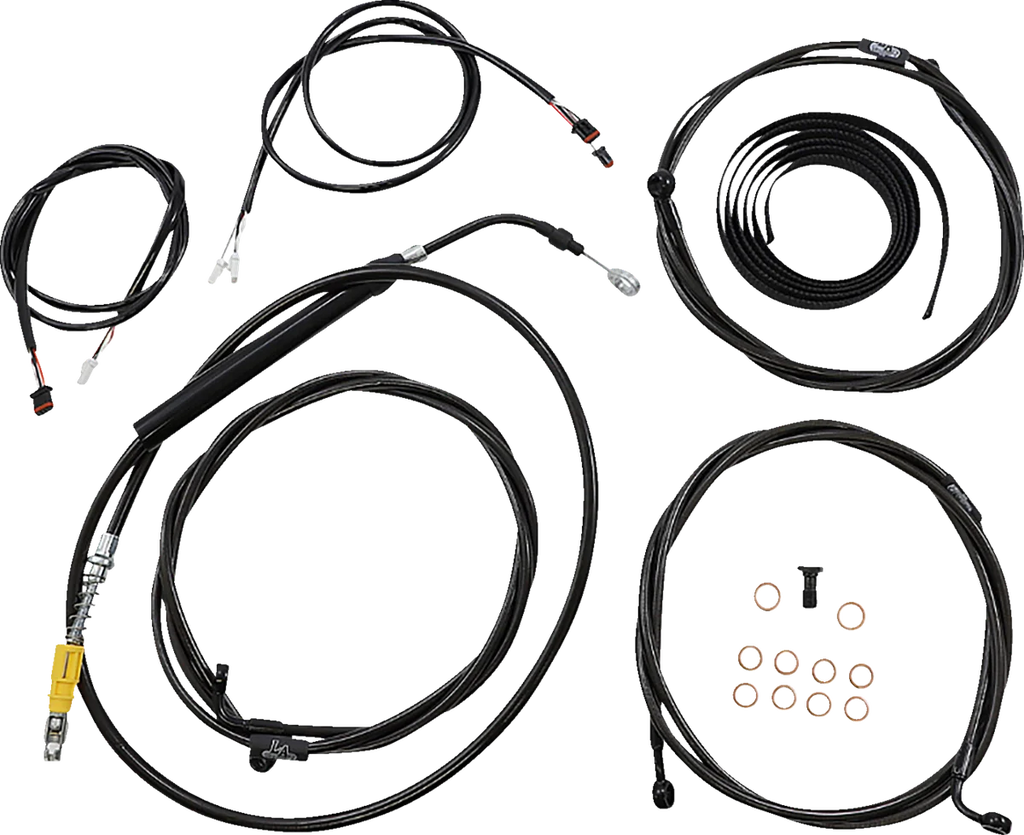 LA Choppers Cable Kit - Stock Handlebars - ABS - Midnight LA-8058KT3-08M - Main Product View