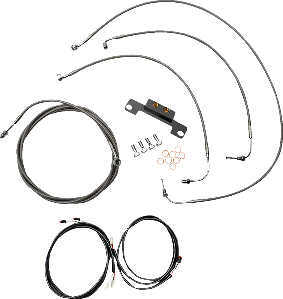 LA Choppers Cable Kit - Stock Handlebars - ABS - Stainless LA-8056KT3-08 - Main Product View