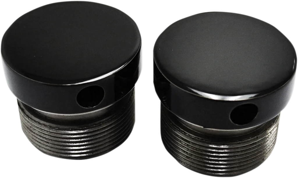 LA Choppers Flush-Mount Fork Cap - Gloss Black Powder Coat - 39 mm LA-7504-39B - Main Product View