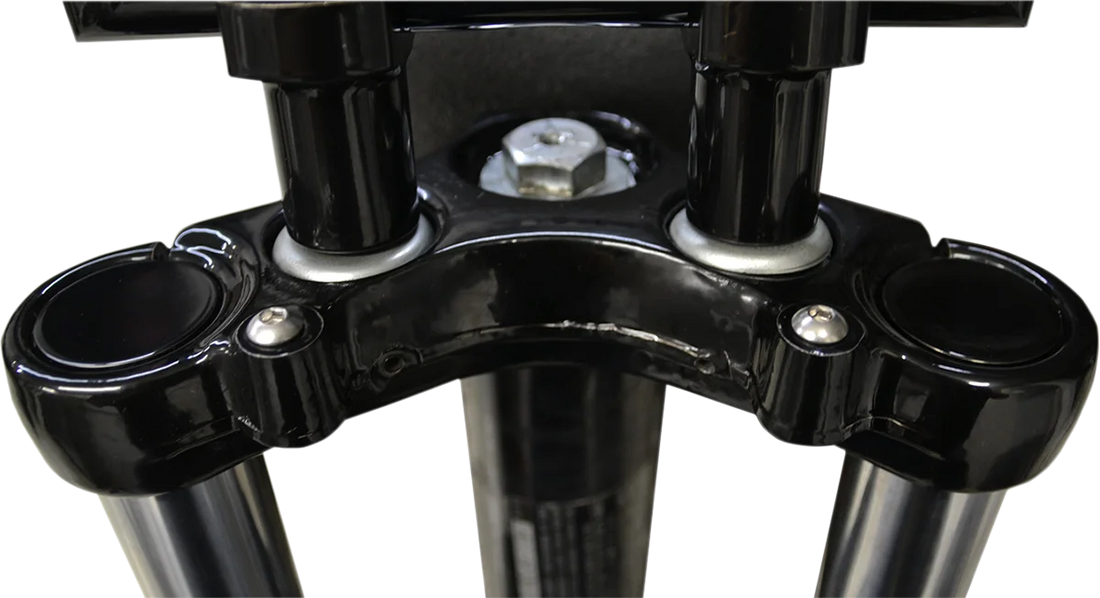 LA Choppers Flush-Mount Fork Cap - Gloss Black Powder Coat - 39 mm LA-7504-39B - Side View