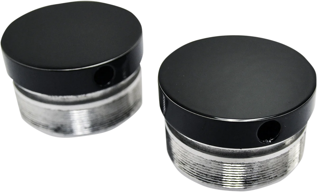 LA Choppers Flush-Mount Fork Cap - Gloss Black Powder Coat - 49 mm LA-7504-49B - Main Product View