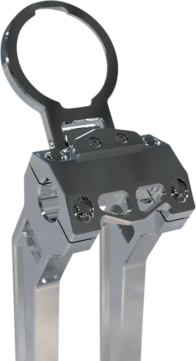 LA Choppers Gauge Mount - Dual - Black - Dyna/Sportster LA-7397-02B - Back View