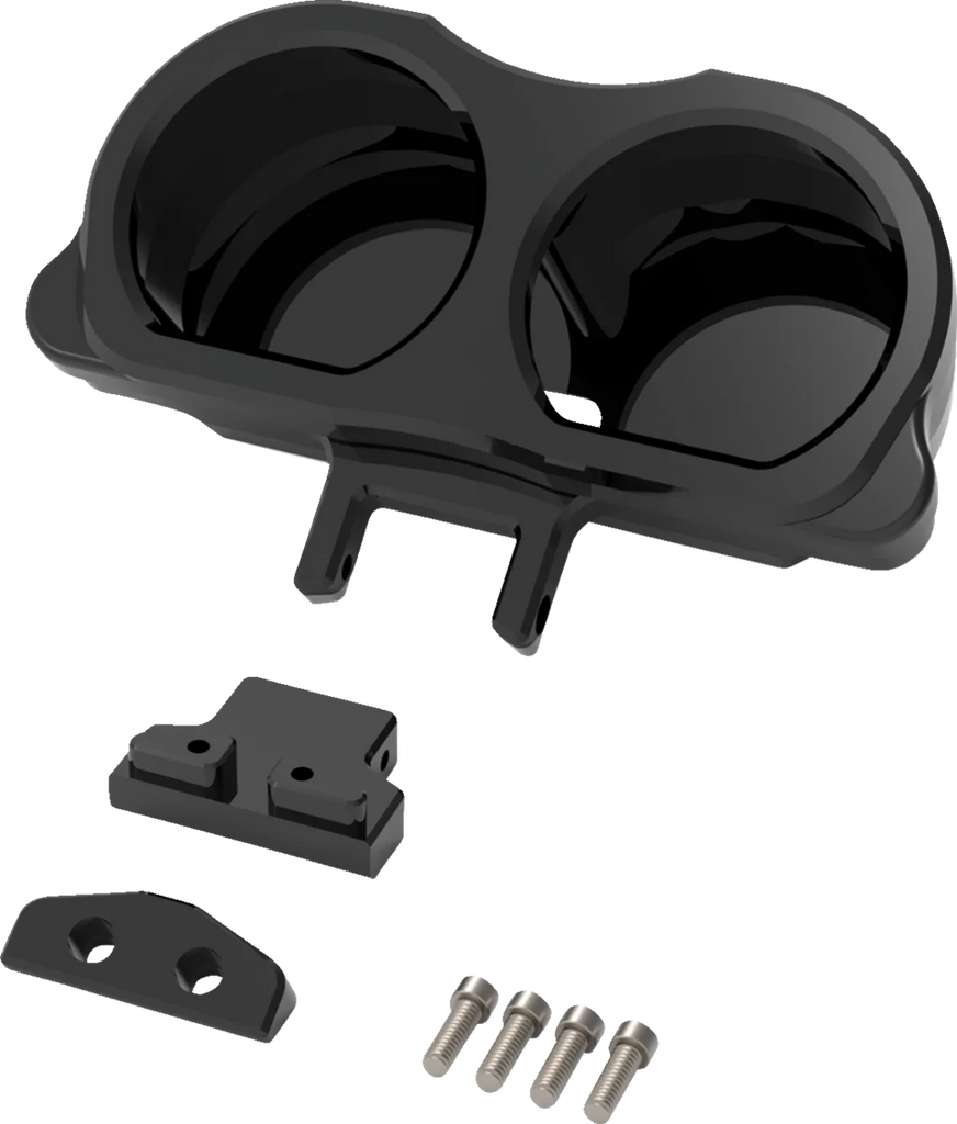 LA Choppers Gauge Mount - Dual - Black - FLT LA-7397-03B - Main Product View