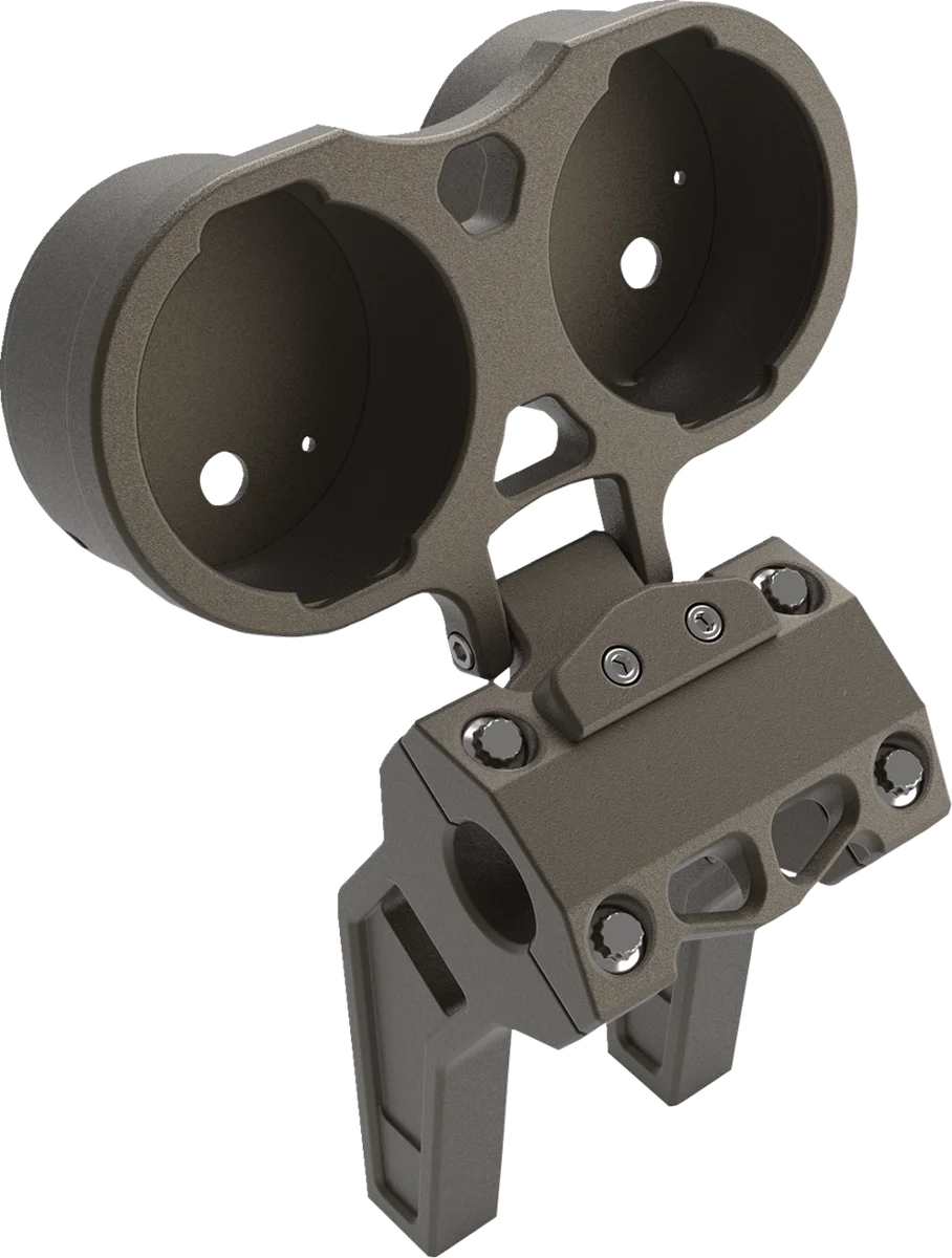 LA Choppers Gauge Mount - Dual - Bronze - Dyna LA-7397-02Z - Side View