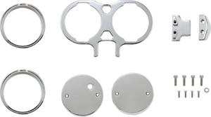 LA Choppers Gauge Mount - Dual - Chrome - Dyna/Sportster LA-7397-02C - Main Product View