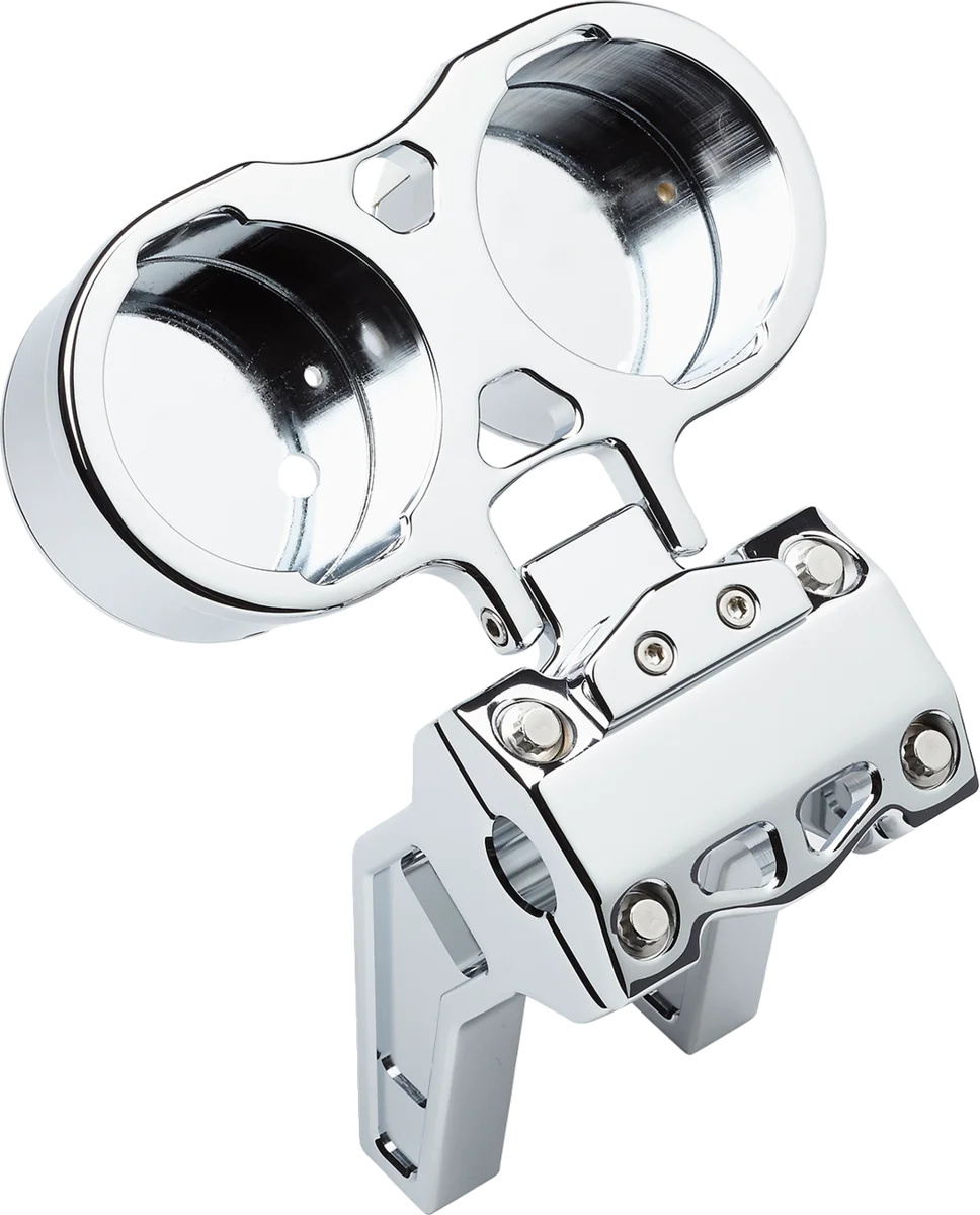 LA Choppers Gauge Mount - Dual - Chrome - Dyna/Sportster LA-7397-02C - Side View