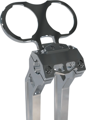 LA Choppers Gauge Mount - Dual - Raw - Dyna/Sportster LA-7397-02R - Main Product View