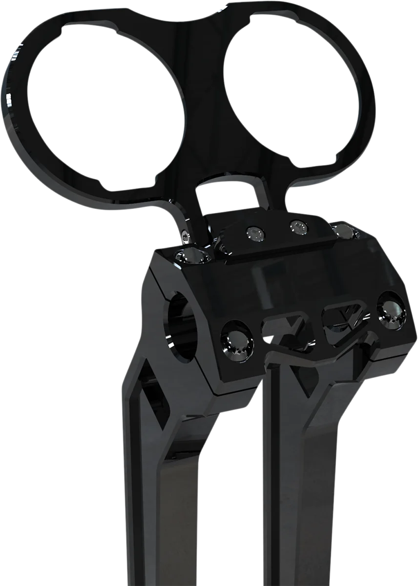 LA Choppers Gauge Mount - Dual - Raw - Dyna/Sportster LA-7397-02R - Side View