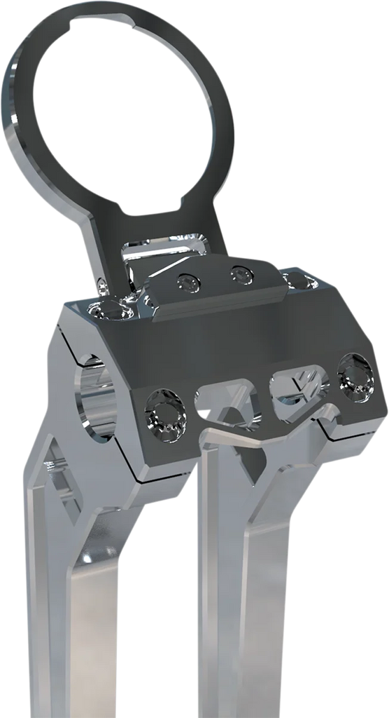 LA Choppers Gauge Mount - Dual - Raw - Dyna/Sportster LA-7397-02R - Back View