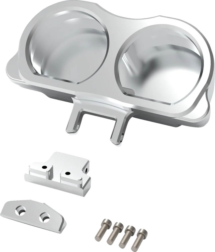 LA Choppers Gauge Mount - Dual - Raw - FLT LA-7397-03R - Main Product View