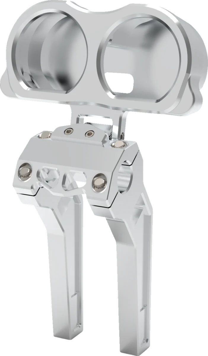 LA Choppers Gauge Mount - Dual - Raw - FLT LA-7397-03R - Side View