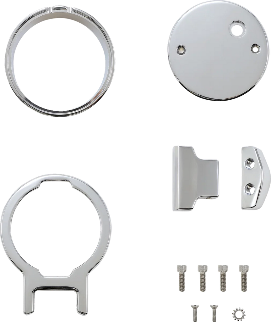 LA Choppers Gauge Mount - Single - Chrome - Dyna/Sportster LA-7397-01C - Main Product View