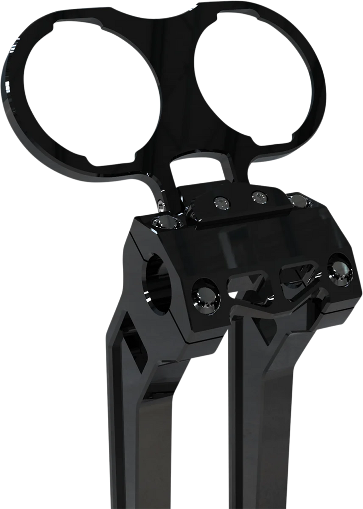 LA Choppers Gauge Mount - Single - Raw - Dyna/Sportster LA-7397-01R - Side View