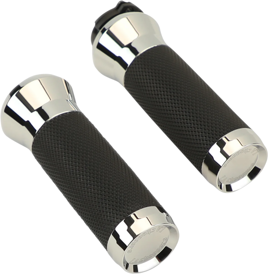 LA Choppers Grips - TBW - Chrome LA-7492-00 - Side View