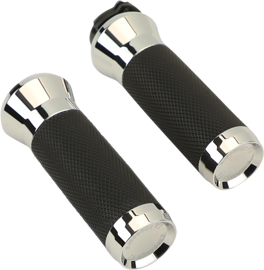 LA Choppers Grips - TBW - Chrome LA-7492-00 - Side View