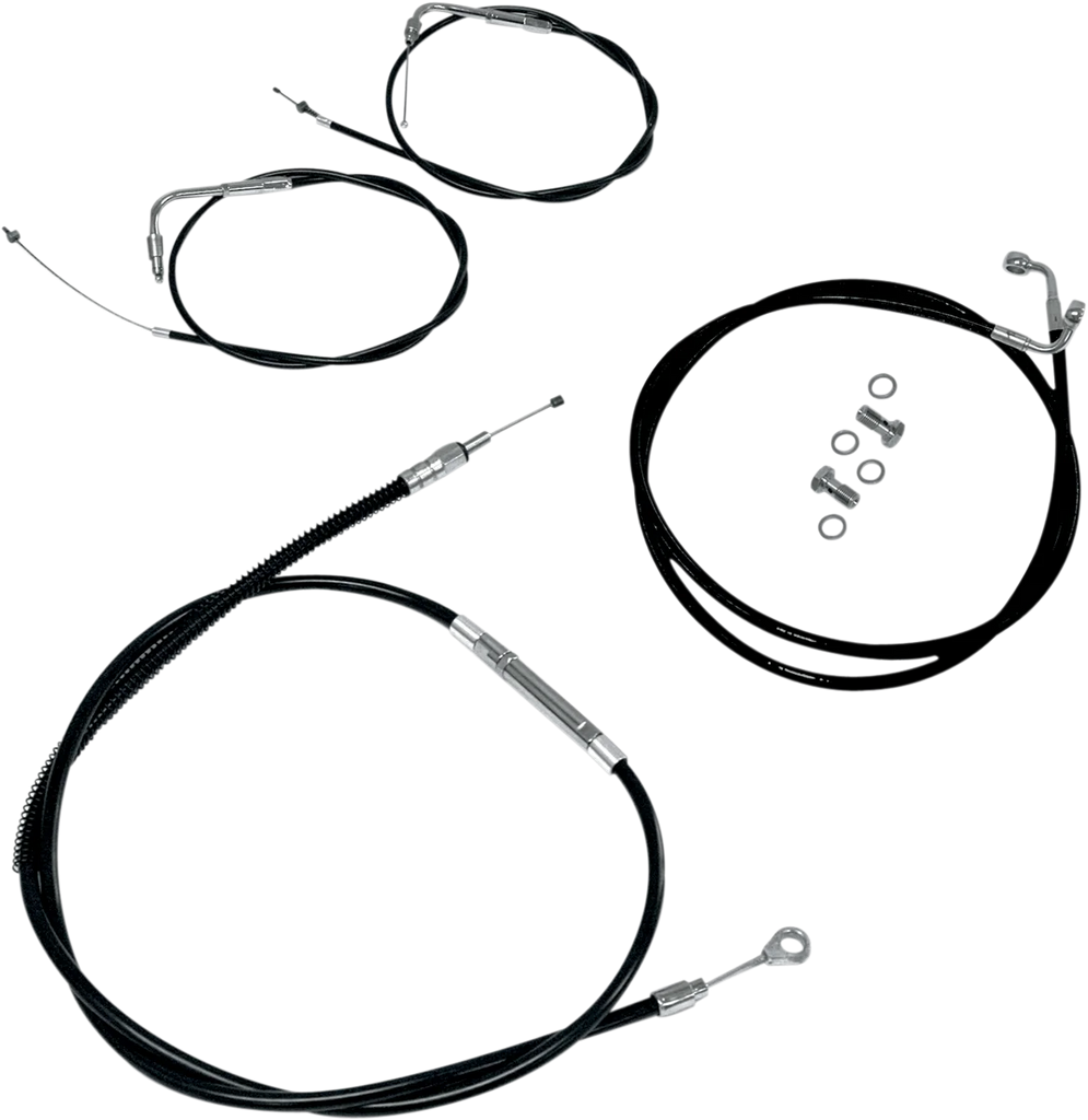 LA Choppers Handlebar Cable/Brake Line Kit - 12" - 14" Ape Hanger Handlebars - Black Vinyl LA-8059KT-13B - Side View