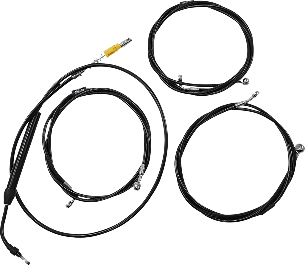 LA Choppers Handlebar Cable/Brake Line Kit - 12" - 14" Ape Hanger Handlebars - Midnight LA-8058KT-13M - Main Product View