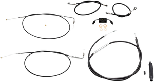 LA Choppers Handlebar Cable/Brake Line Kit - 15" - 17" Ape Hanger Handlebars - Black Vinyl LA-8211KT-16B - Main Product View