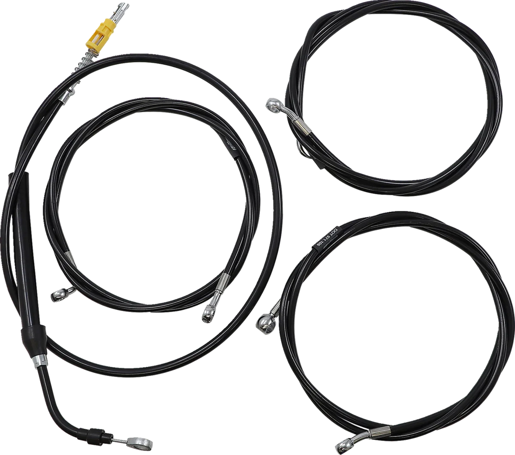 LA Choppers Handlebar Cable/Brake Line Kit - Complete - 12" - 14" Handlebars - Black Vinyl LA-8056KT2-13B - Main Product View