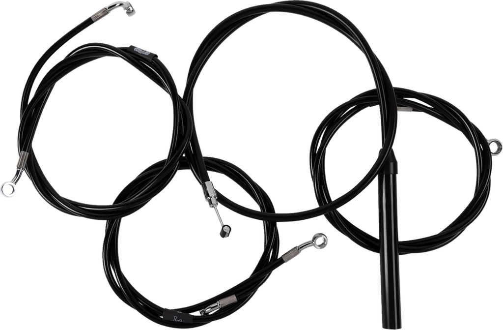 LA Choppers Handlebar Cable/Brake Line Kit - Complete - 12" - 14" Handlebars - Black Vinyl LA-8059KT2-13B - Main Product View