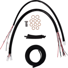 Load image into Gallery viewer, LA Choppers Handlebar Cable/Brake Line Kit - Complete - 12" - 14" Handlebars - Black Vinyl LA-8059KT2-13B - Side View