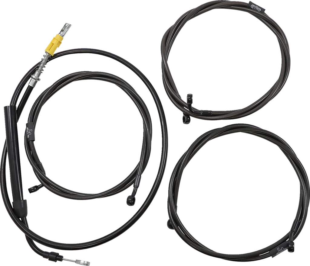 LA Choppers Handlebar Cable/Brake Line Kit - Complete - 12" - 14" Handlebars - Midnight LA-8056KT2-13M - Main Product View