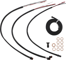 Load image into Gallery viewer, LA Choppers Handlebar Cable/Brake Line Kit - Complete - 12" - 14" Handlebars - Midnight LA-8056KT2-13M - Side View