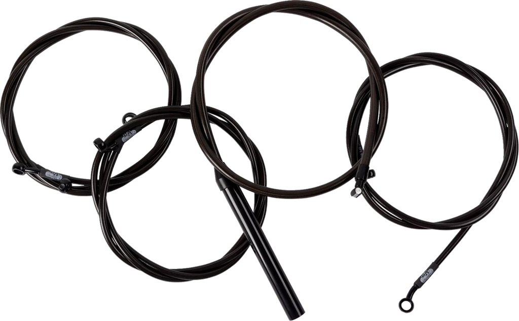 LA Choppers Handlebar Cable/Brake Line Kit - Complete - 12" - 14" Handlebars - Midnight LA-8059KT2-13M - Main Product View
