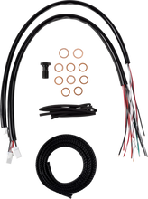 Load image into Gallery viewer, LA Choppers Handlebar Cable/Brake Line Kit - Complete - 12" - 14" Handlebars - Midnight LA-8059KT2-13M - Side View