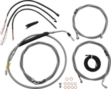 Load image into Gallery viewer, LA Choppers Handlebar Cable/Brake Line Kit - Complete - 12" - 14" Handlebars - Stainless LA-8056KT2-13 - Main Product View