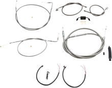 Load image into Gallery viewer, LA Choppers Handlebar Cable/Brake Line Kit - Complete - 12" - 14" Handlebars - Stainless LA-8211KT2-13 - Main Product View