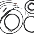 Load image into Gallery viewer, LA Choppers Handlebar Cable/Brake Line Kit - Complete - 15" - 17" Handlebars - Black Vinyl LA-8056KT2-16B - Main Product View