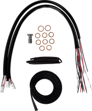 Load image into Gallery viewer, LA Choppers Handlebar Cable/Brake Line Kit - Complete - 15" - 17" Handlebars - Black Vinyl LA-8059KT2-16B - Side View