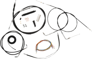 LA Choppers Handlebar Cable/Brake Line Kit - Complete - 15" - 17" Handlebars - Black Vinyl LA-8300KT2-16B - Main Product View
