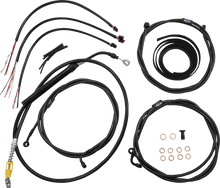 Load image into Gallery viewer, LA Choppers Handlebar Cable/Brake Line Kit - Complete - 15" - 17" Handlebars - Midnight LA-8058KT2-16M - Main Product View