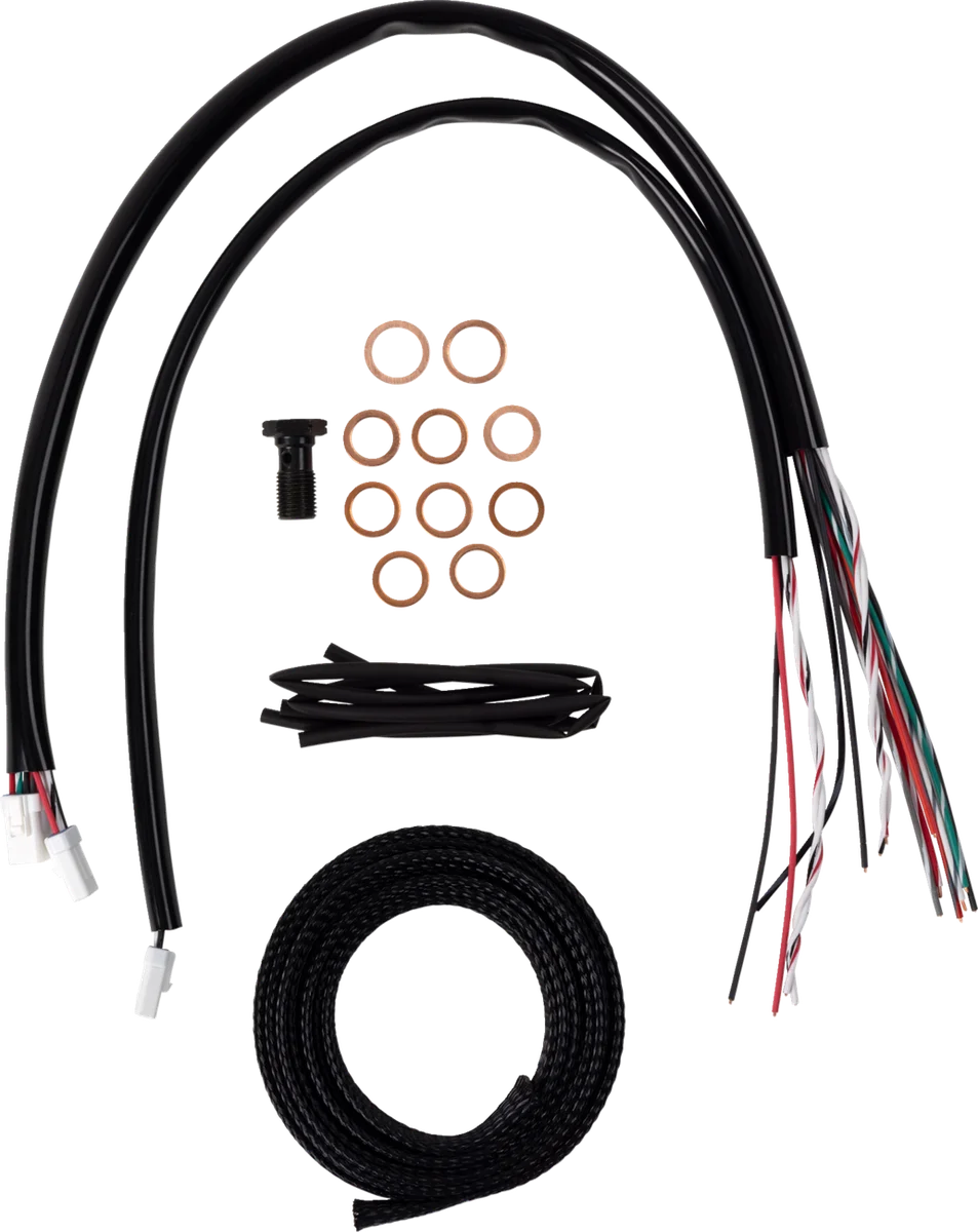 LA Choppers Handlebar Cable/Brake Line Kit - Complete - 15" - 17" Handlebars - Midnight LA-8059KT2-16M - Side View