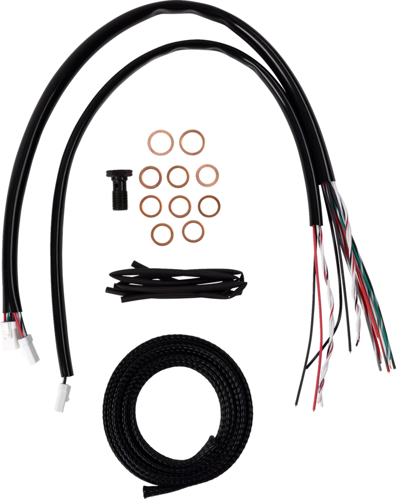 LA Choppers Handlebar Cable/Brake Line Kit - Complete - 15" - 17" Handlebars - Midnight LA-8059KT2-16M - Side View