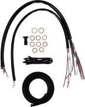 Load image into Gallery viewer, LA Choppers Handlebar Cable/Brake Line Kit - Complete - 15" - 17" Handlebars - Midnight LA-8059KT2-16M - Side View