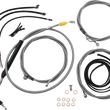 Load image into Gallery viewer, LA Choppers Handlebar Cable/Brake Line Kit - Complete - 15" - 17" Handlebars - Stainless LA-8058KT2-16 - Main Product View