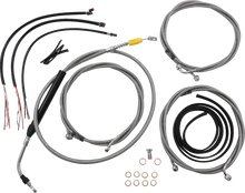 Load image into Gallery viewer, LA Choppers Handlebar Cable/Brake Line Kit - Complete - 15" - 17" Handlebars - Stainless LA-8058KT2-16 - Main Product View